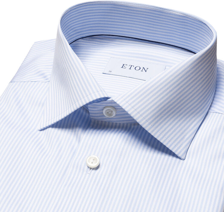 ETON Slim Fit Light Blue Twill Shirt Lyseblå