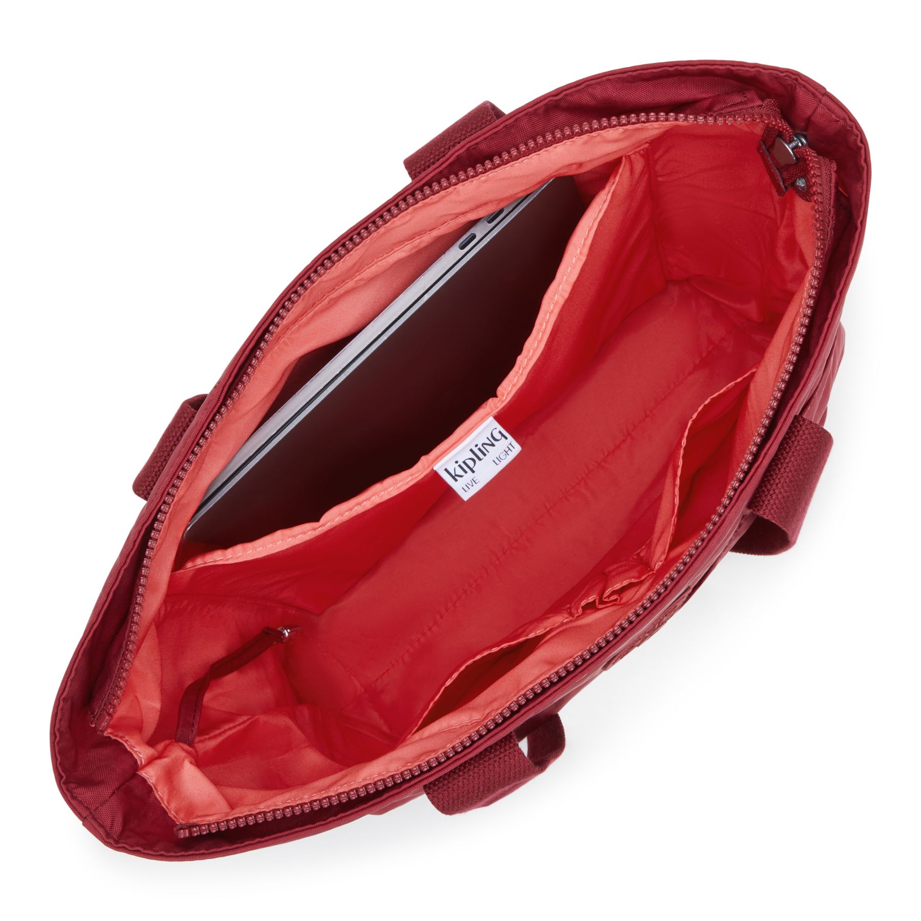 HANIFA Grand Fourre-Tout avec Compartiment pour Ordinateur - Funky Red