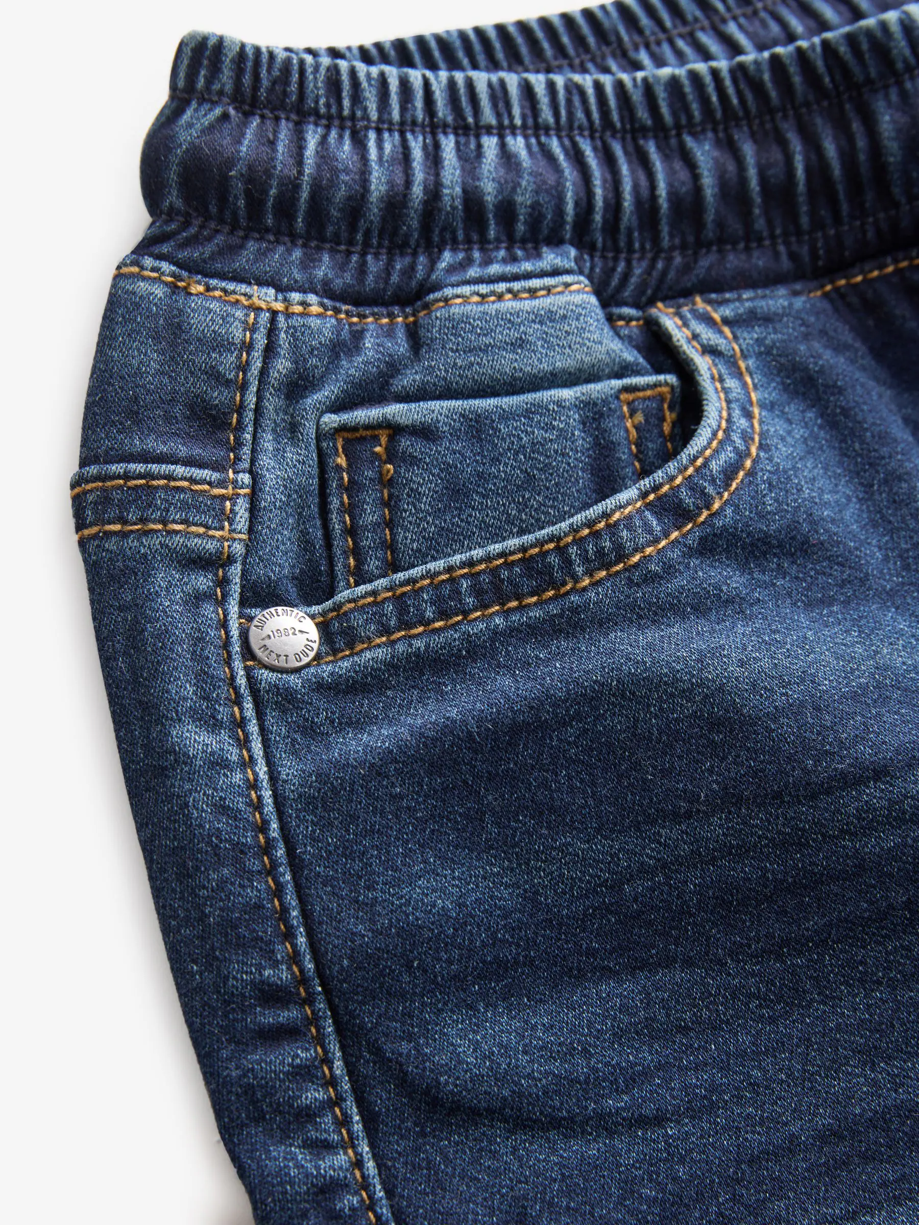 Indigoblauw - Jeans met stretch en elastische taille (3-16 jr)