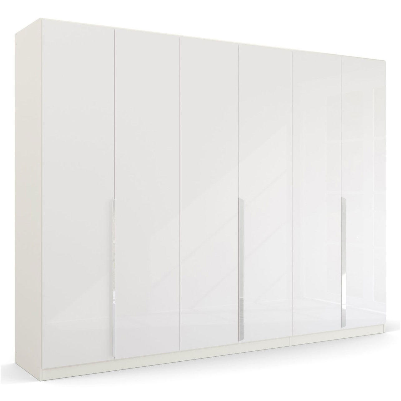 Drehtürenschrank - Hochglanz weiß - 6 Türen - 271 cm