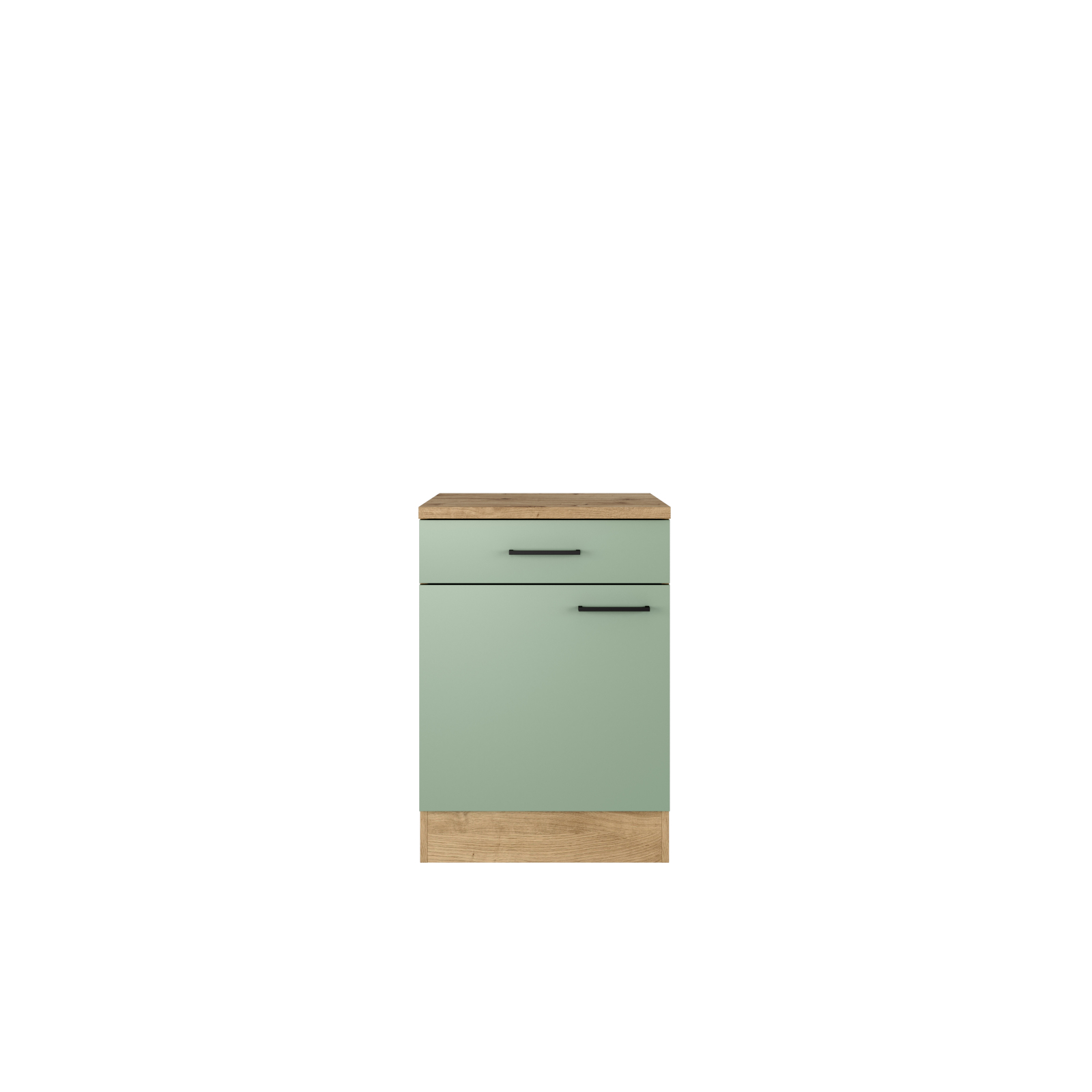 Unterschrank CARA - schilfgrün - Artisan Eiche - 60 cm