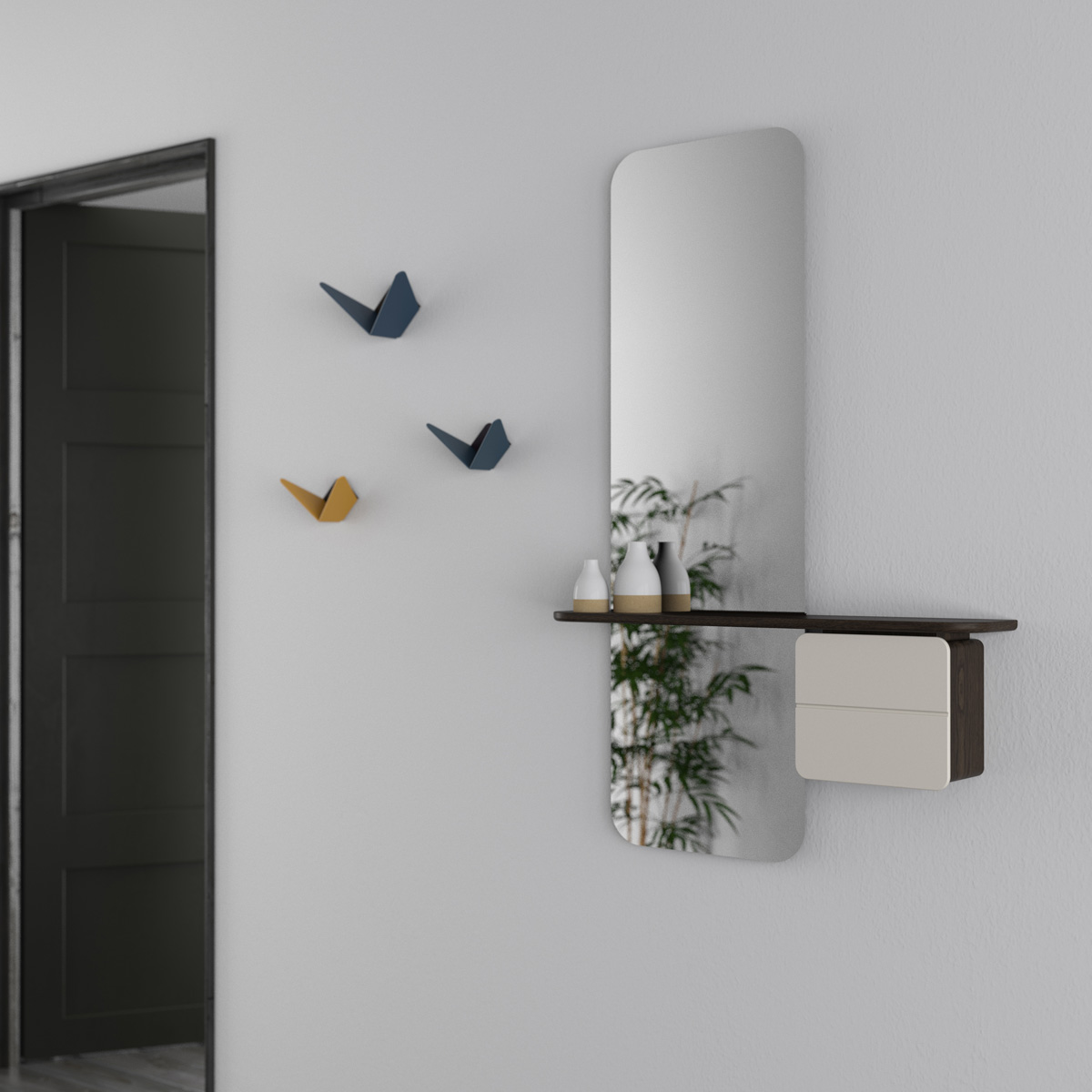 Wandhaak Butterflies mini Parelmoer