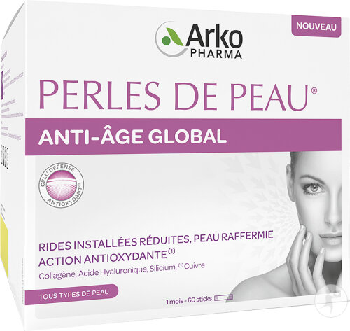 Arkopharma Perles De Peau Anti-Âge Global Tous Types De Peaux 60 Sticks