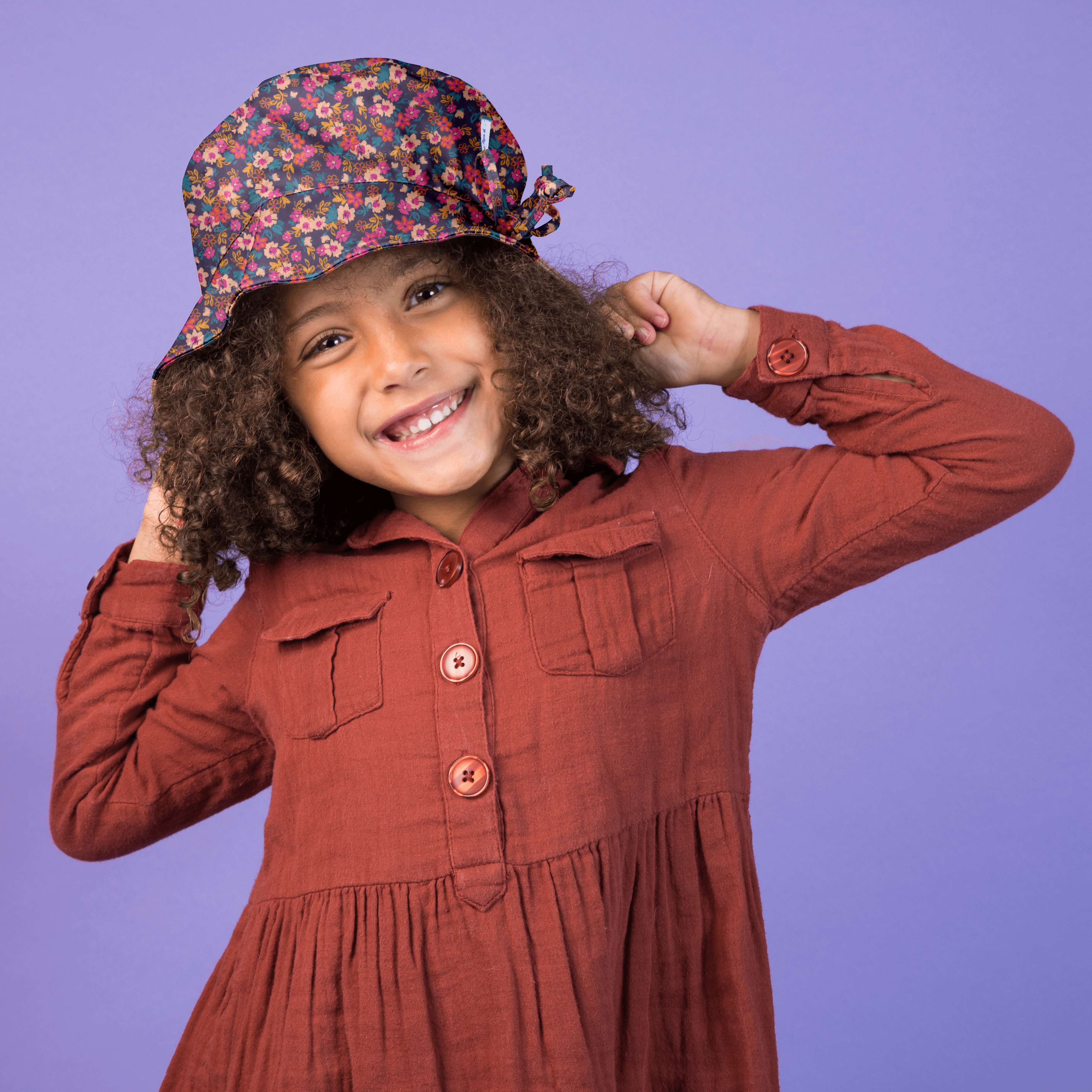 Chapeau Pluie Ajustable Femme T3 Hippie Fleurie