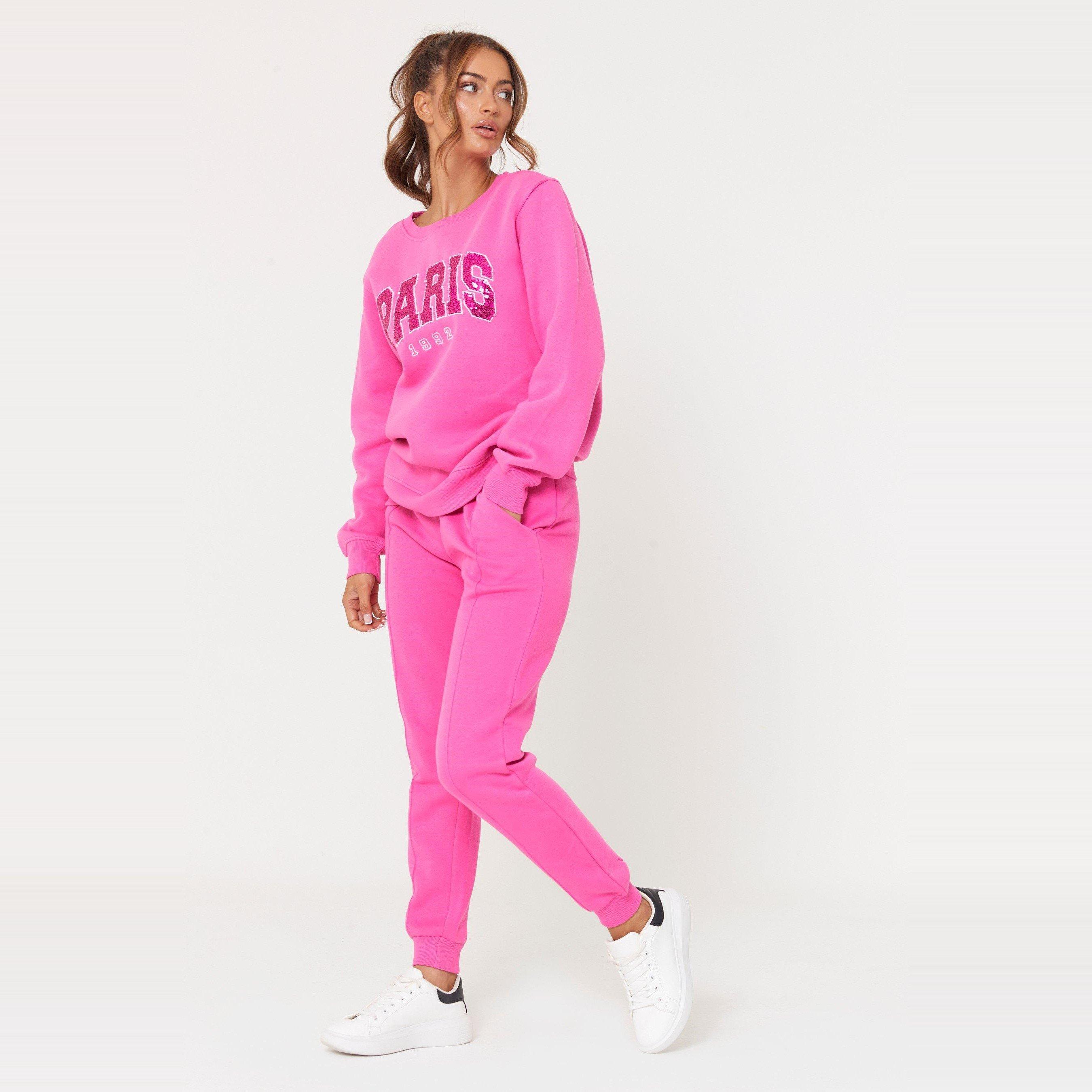 Be You Ladies Paris Glitter Sweat Set
