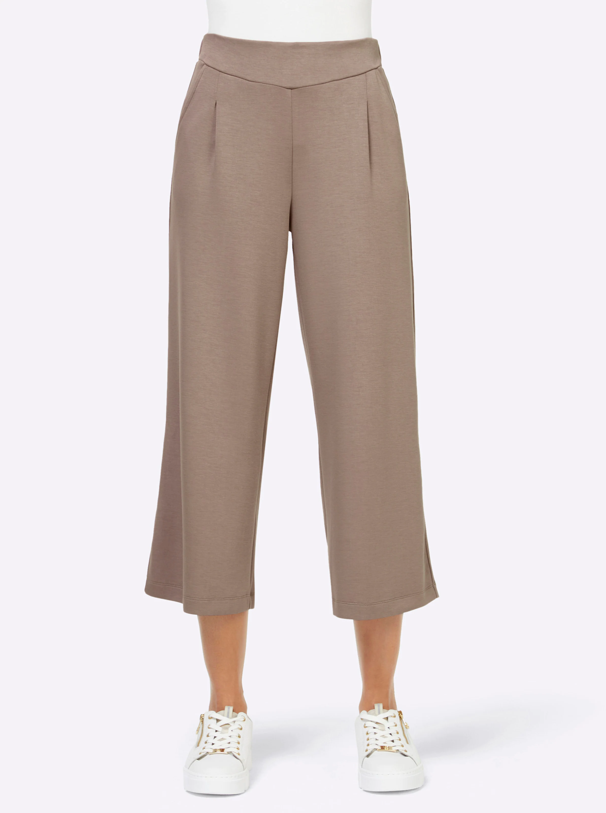 Jersey-Culotte in taupe