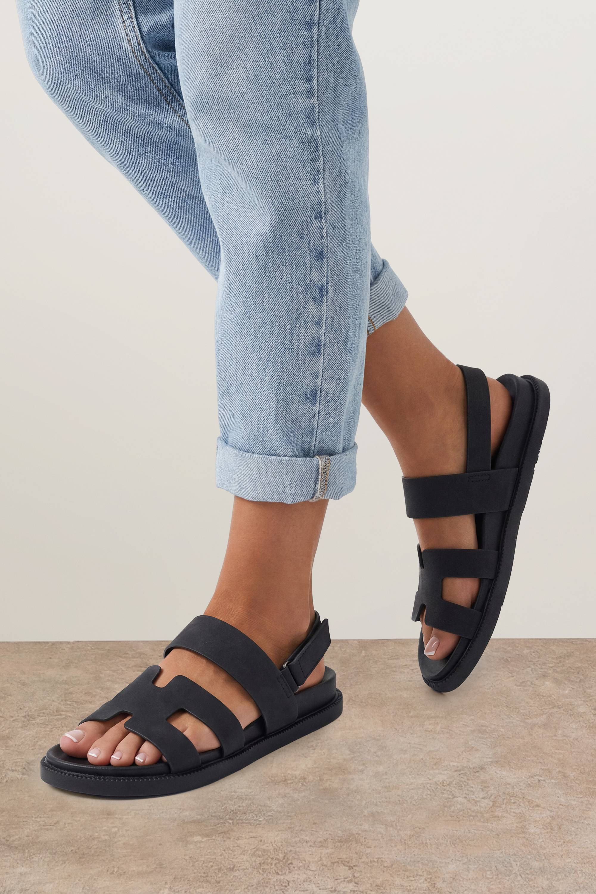 Oasis Sandales Tay À Bride Arrière En Nubuck Synthétique Avec Semelle Anatomique