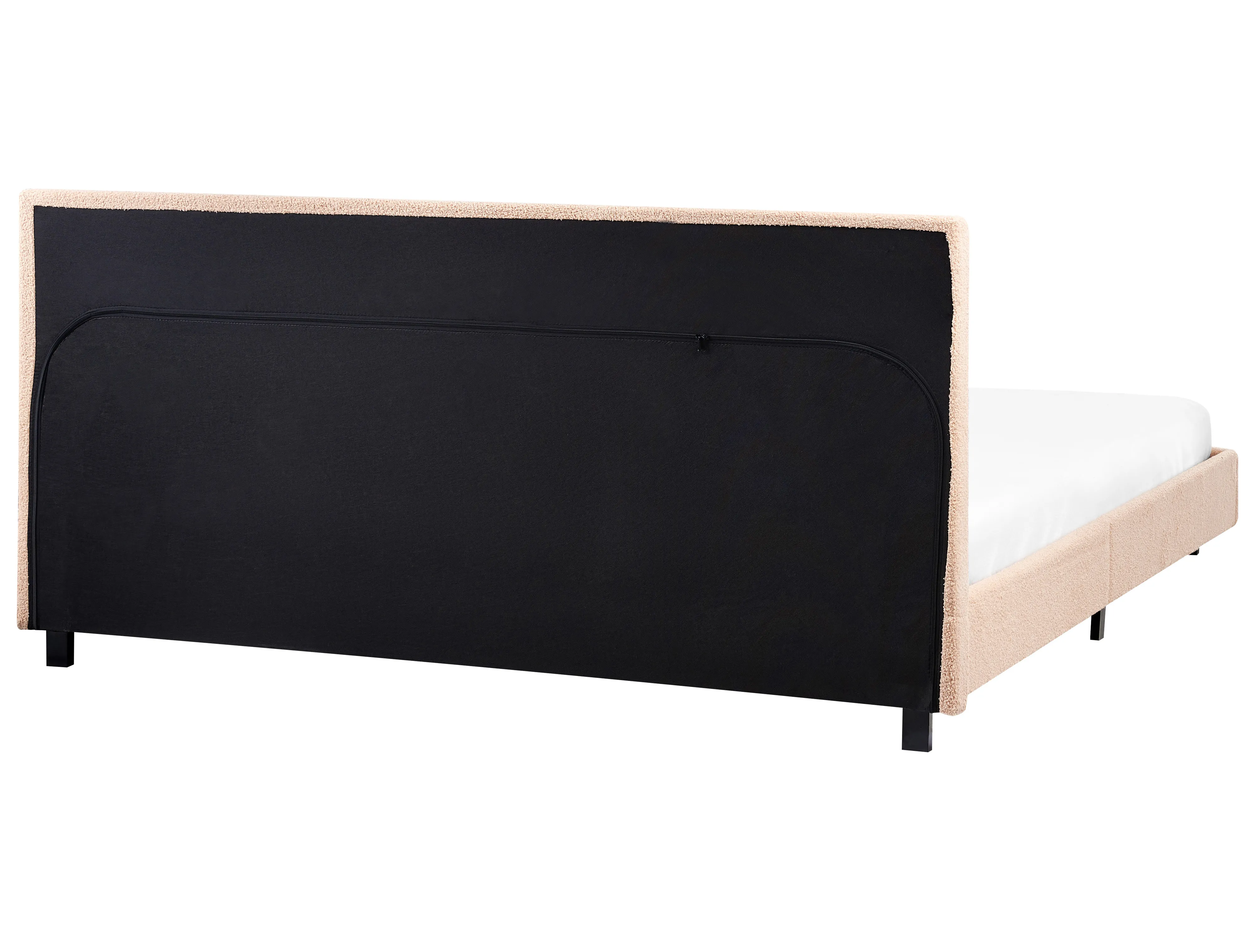 Bed Bouclé ALBI 180 x 200 cm Beige
