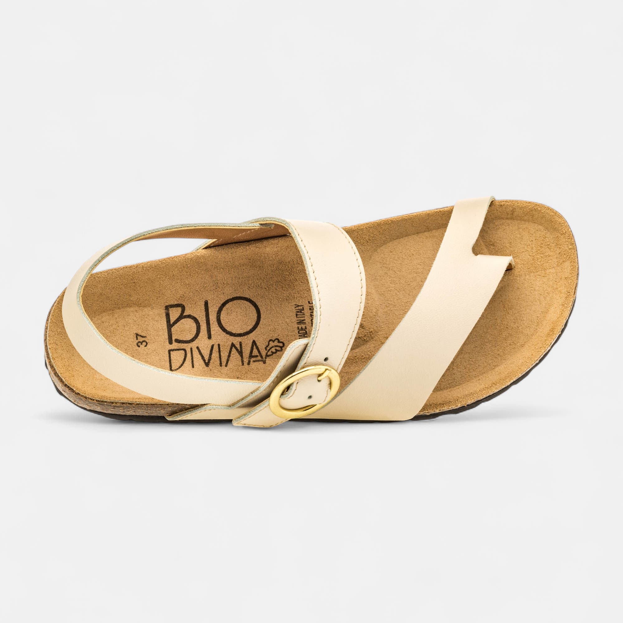 Mules semelle liège Femme en cuir beige