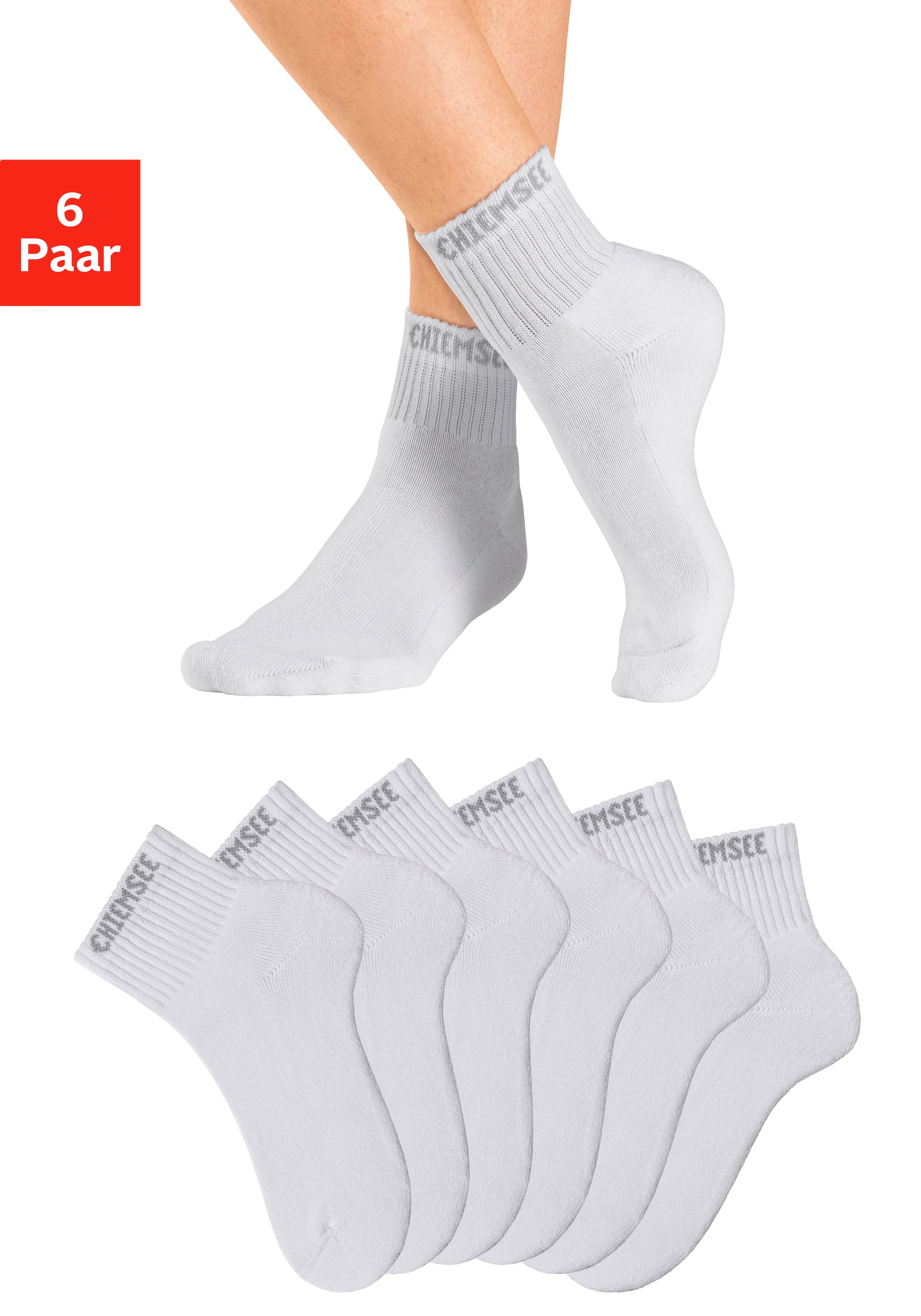 Chiemsee Kurzsocken Packung, 6 Stk. tlg. mit eingestricktem Markennamen