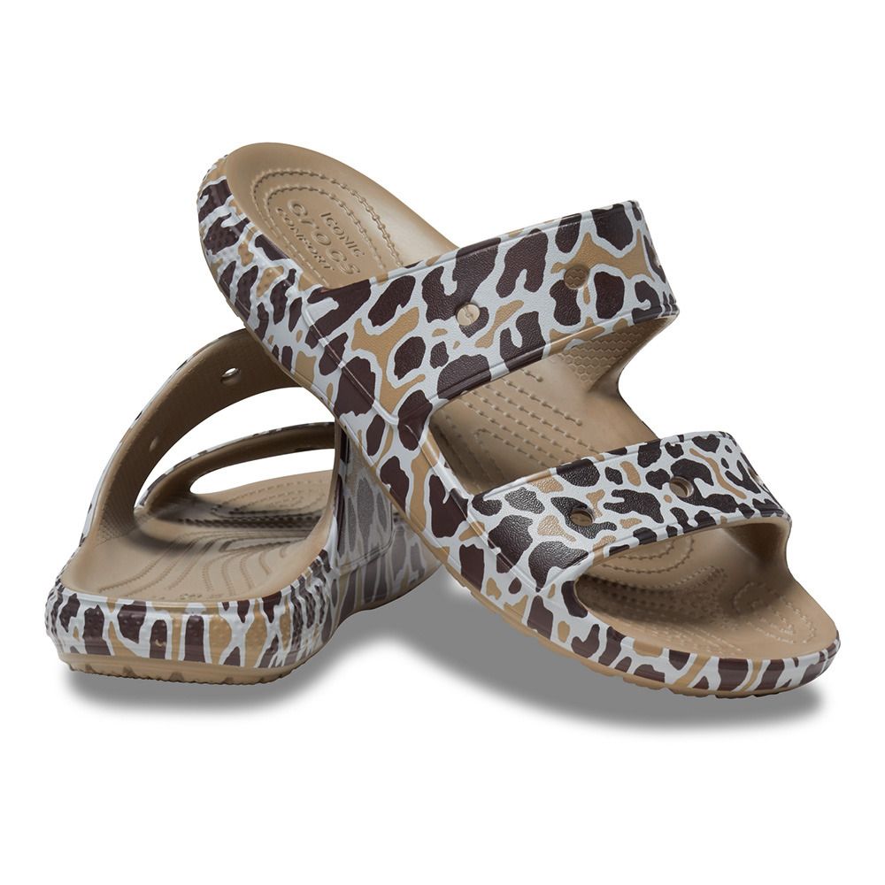Crocs CLASSIC ANIMAL PRINT - Sandales Femme khaki/leopard