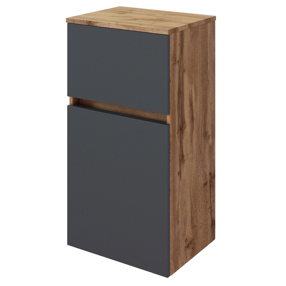 Unterschrank LUCCA/KOPENHAGEN - grau matt/Wotan Eiche - 40 cm