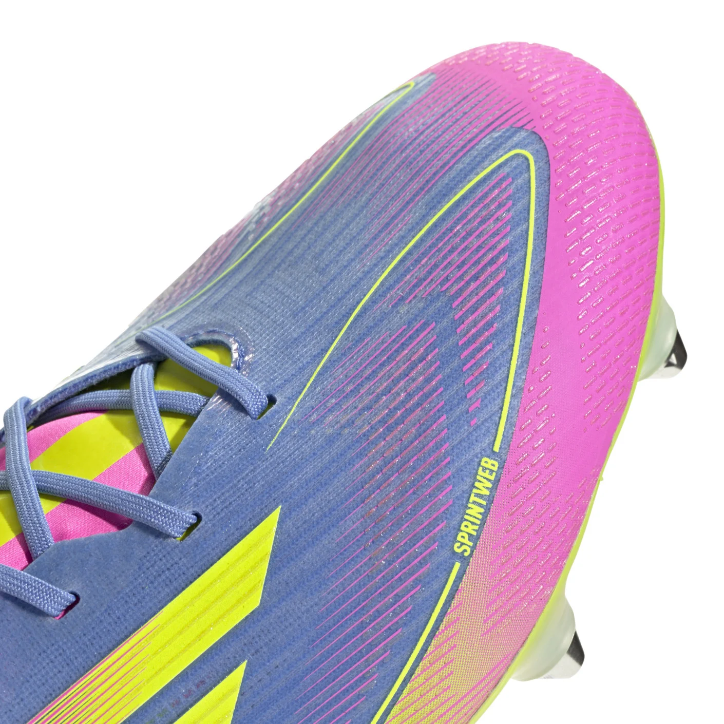 Adidas F50 Elite IJzeren-Nop Voetbalschoenen (SG) Blauw Neongeel Roze