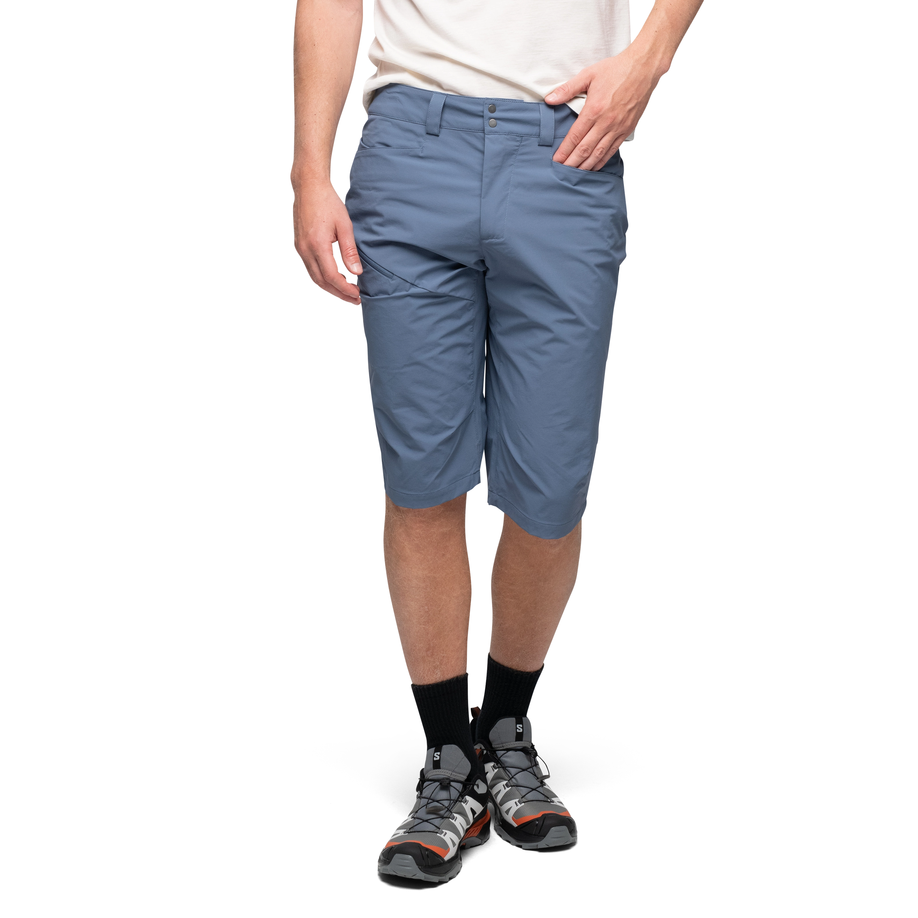 Vandre Light Softshell Long Shorts Men Granite Blue