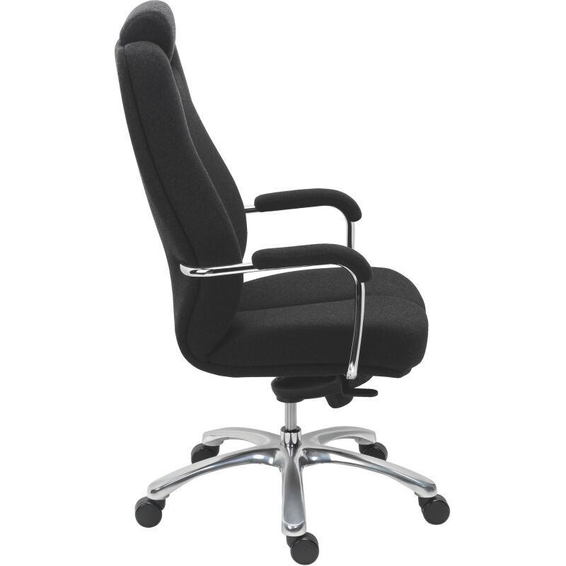 Fauteuil de bureau Extenso forte corpulence assise 24h - dossier haut accoudoirs appui-tête - mécanisme Basculant axe décalé - pieds aluminium