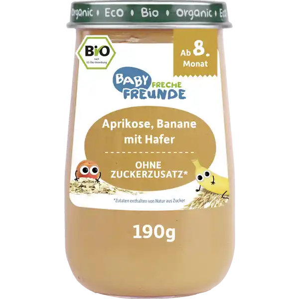 Bio Baby Aprikose, Banane mit Hafer
