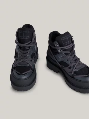 Botas de cano curto híbridas com cadarço
