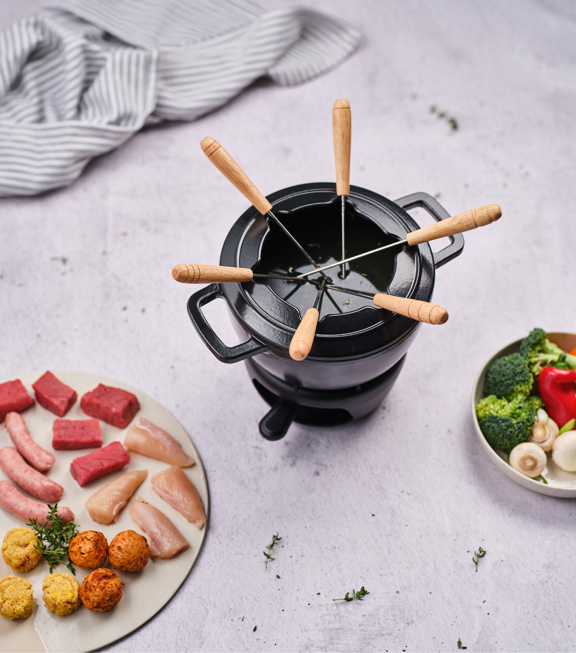 Cosy & Trendy Fondueset Fontestic Gietijzer Black - Ã 18 cm
