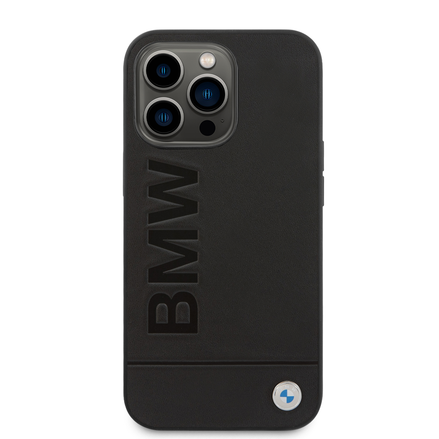 iPhone 14 Pro Max Echtleder Hülle Imprint (BMHCP14XSLLBK) - Schwarz