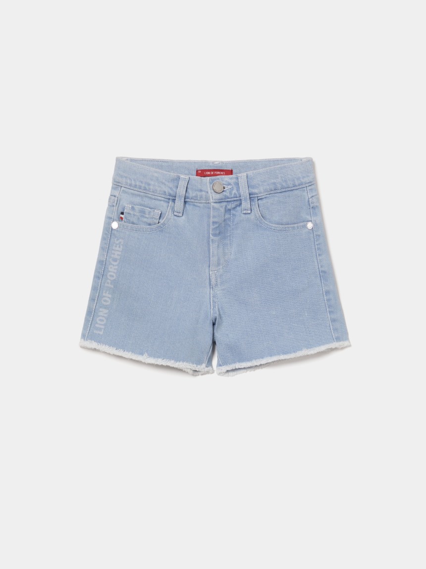 Calções denim com estampado