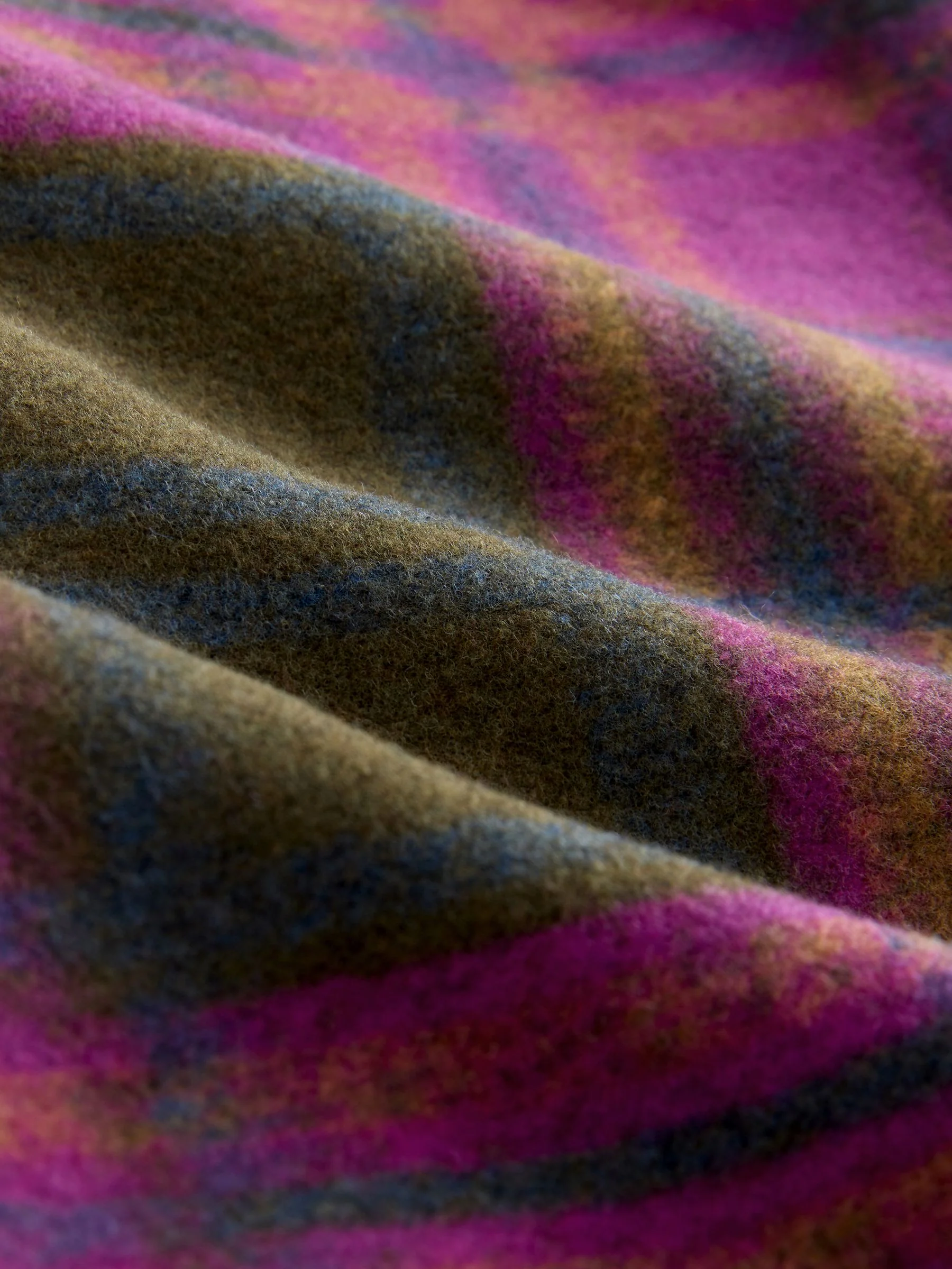 Olijfgroen/roze geruit - Geribd detail geborsteld bomber Jack