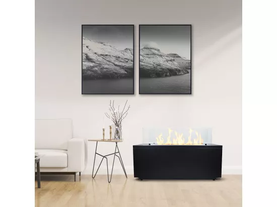Cheminée à bioéthanol de sol pour intérieur et extérieur L100xP40xH40 cm