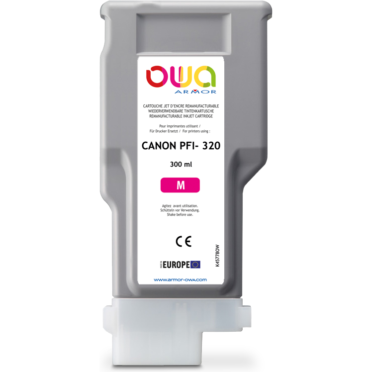 Cartouche d'encre traceur remanufacturée OWA - standard - Magenta - pour CANON PFI-320 M