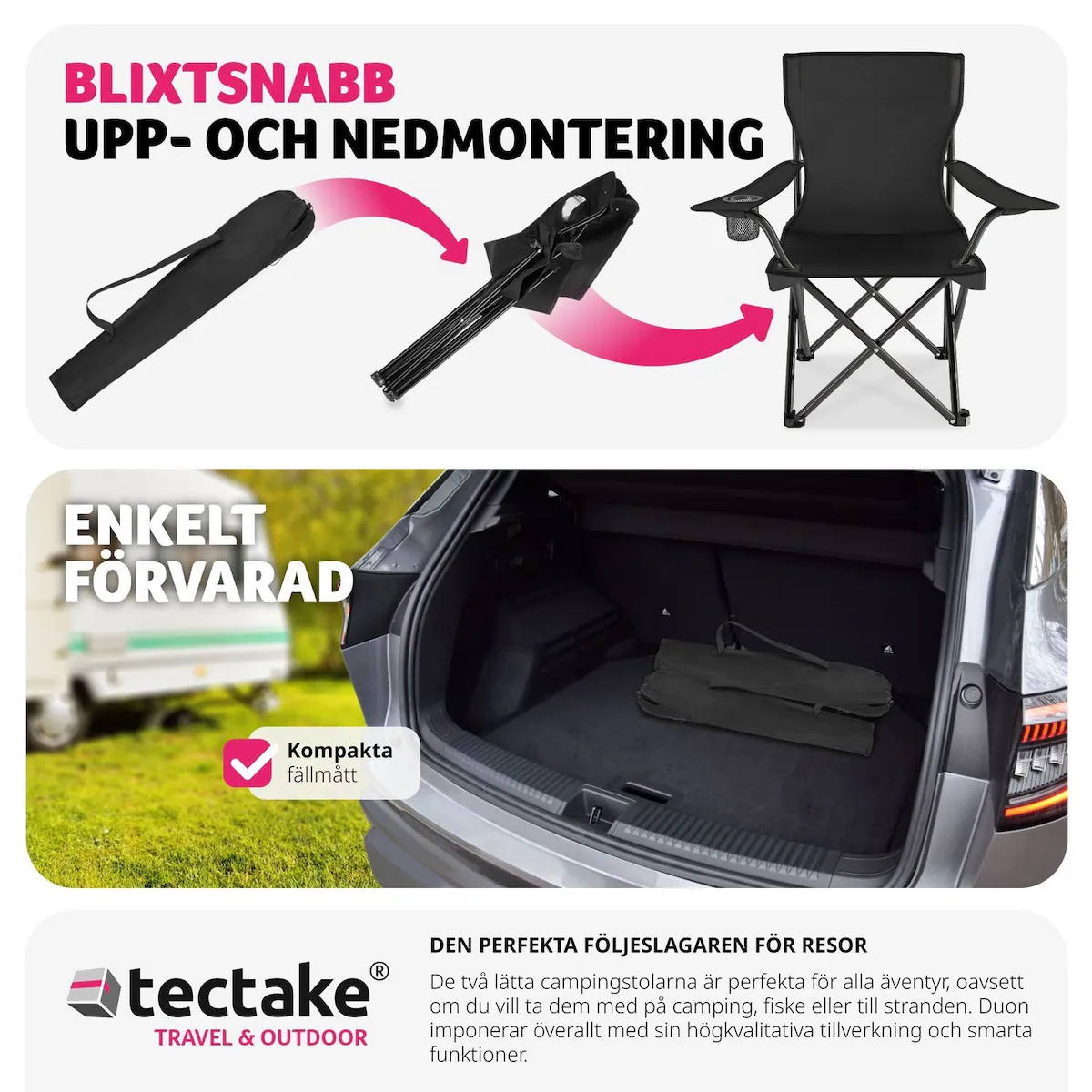 2 campingstoler Gil - svart