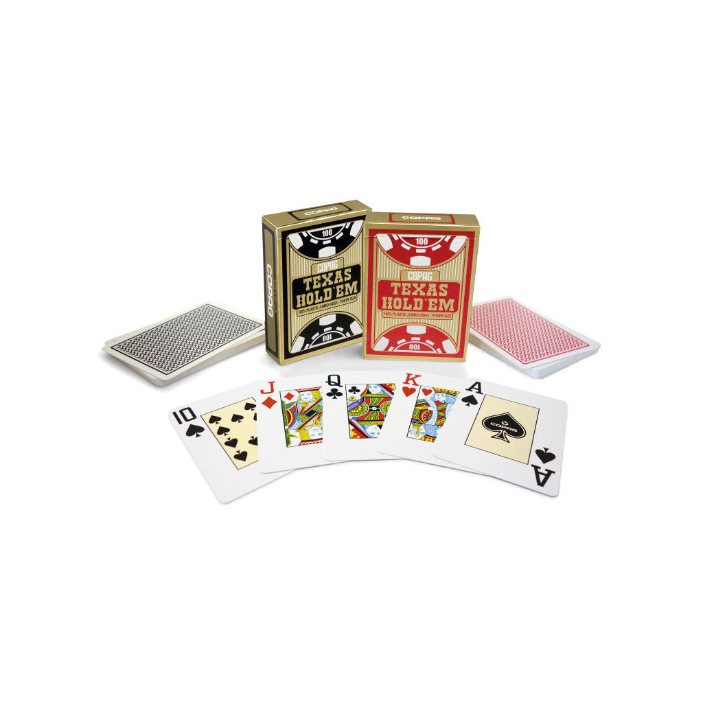 Copag - 54 Cartes Poker 100% Plastic - Jumbo 2 Index - Noir