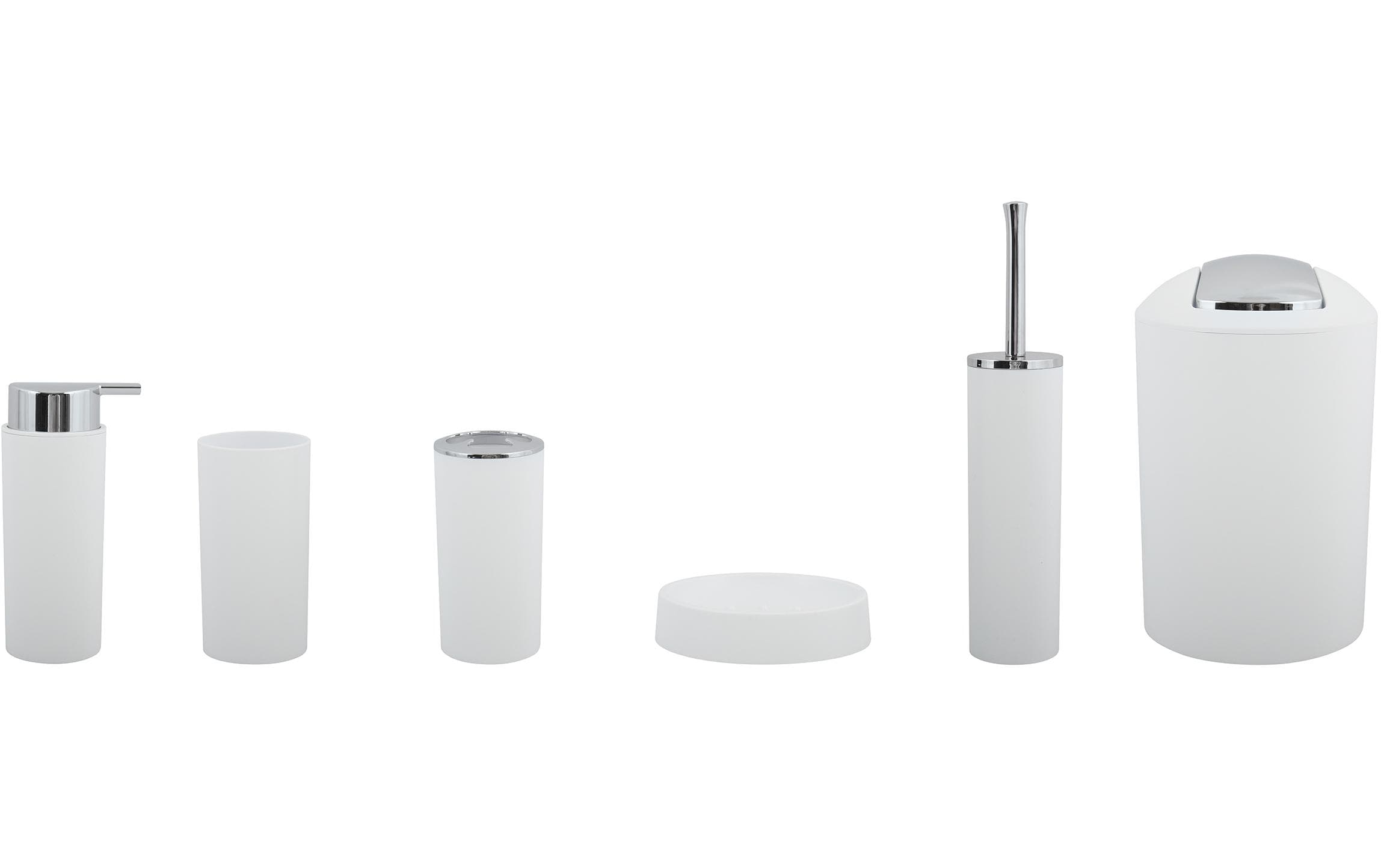 Badezimmer-Set Hannah 6-teilig, WeissWC-Garnitur aus Polypropylen