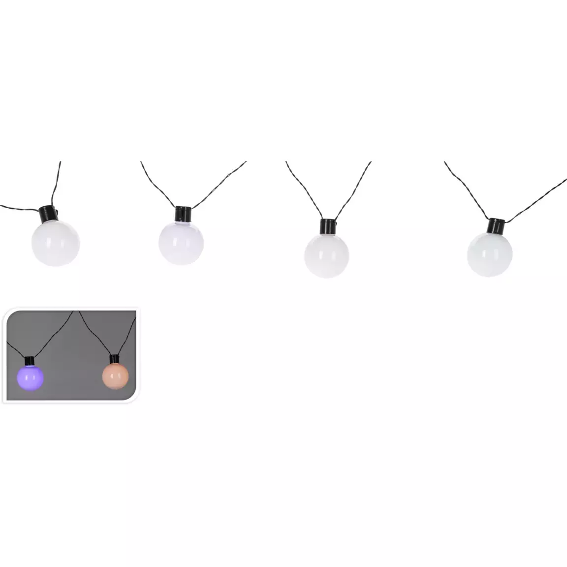 Guirlande lumineuse guinguette à piles 5 m Bal Multicolore