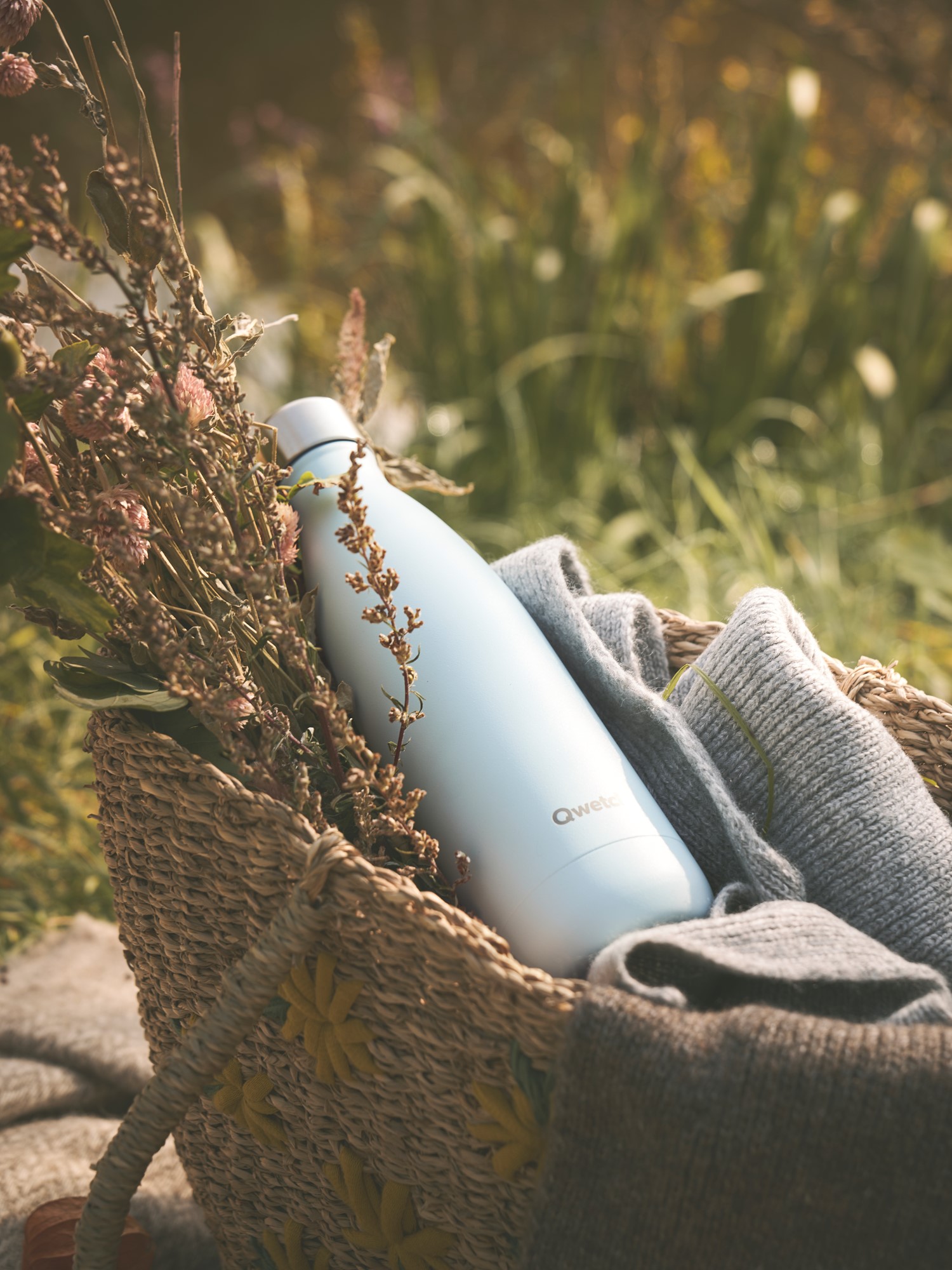 Termoflaske 500 ml | Rustfrit stål. Ø7 x 27 cm. | Sky Blue | Qwetch