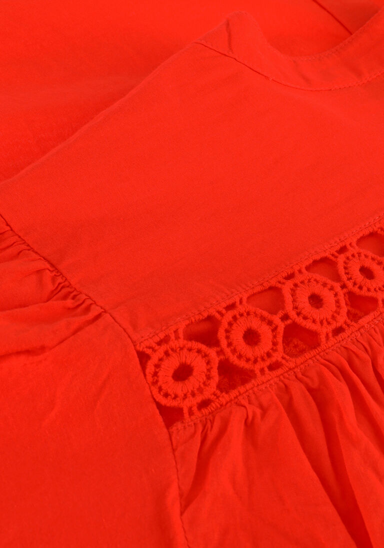 SUMMUM oranje summum midi jurk dress cotton voile