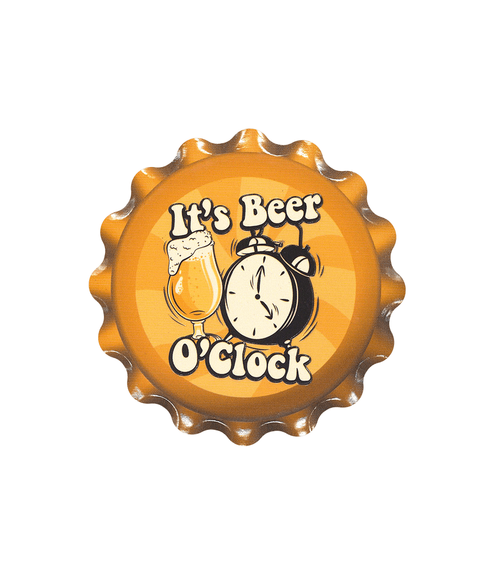 Oranje Onderzetters Beer O'Clock 11cm