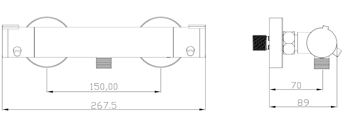 SaniGoods Amor mat zwarte douchekraan thermostatisch