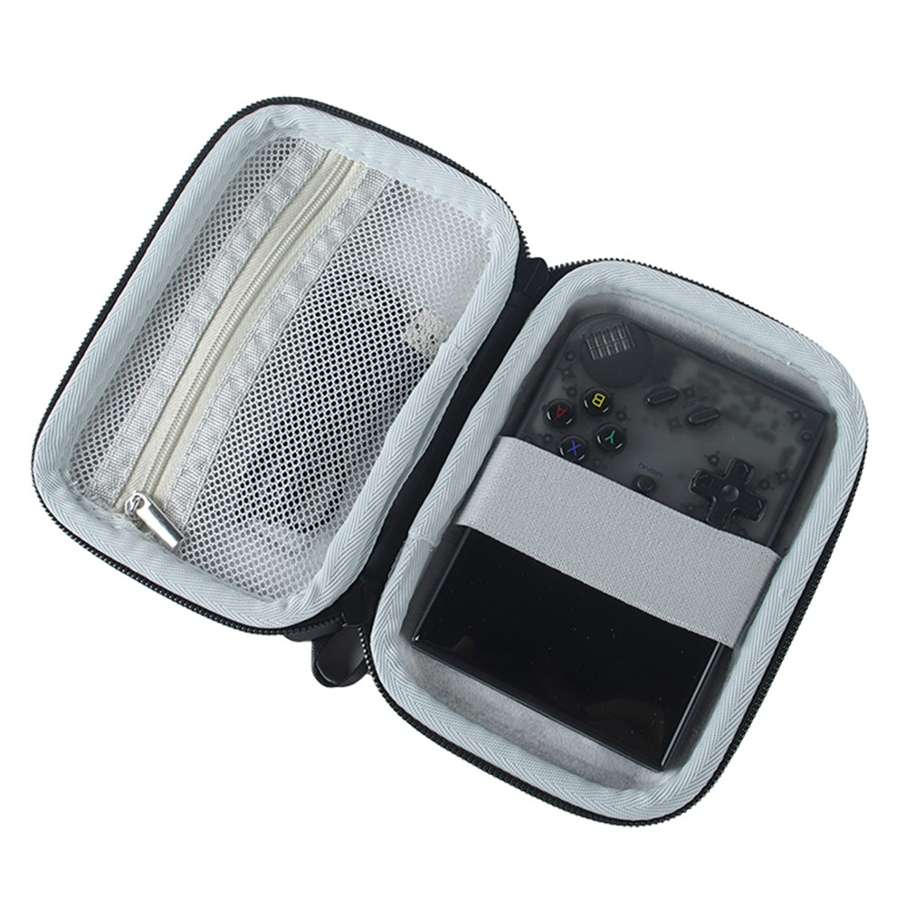 Anbernic RG35XX Reise Box Schutztasche Hartschale mit Handschlaufe - Schwarz / Grau
