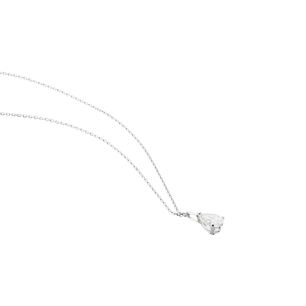 Collier Goutte Or Blanc Oxyde De Zirconium