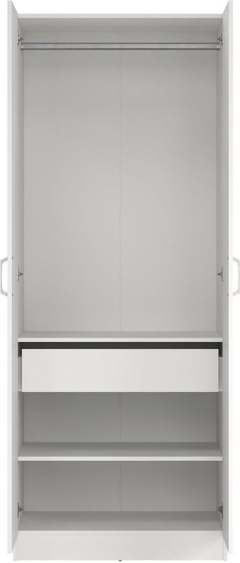 Kledingkast Miami - Wit - 79x200x50 cm