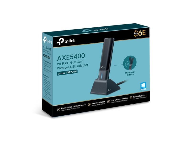 TP-Link WLAN-AC USB-Stick Archer TXE70UH AXE5400 Wi-Fi 6E Drahtloser USB-Adapter mit hoher Verstärkung