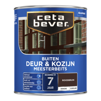CetaBever Meesterbeits Deur & Kozijn zijdeglans dekkend roodbruin 750 ml