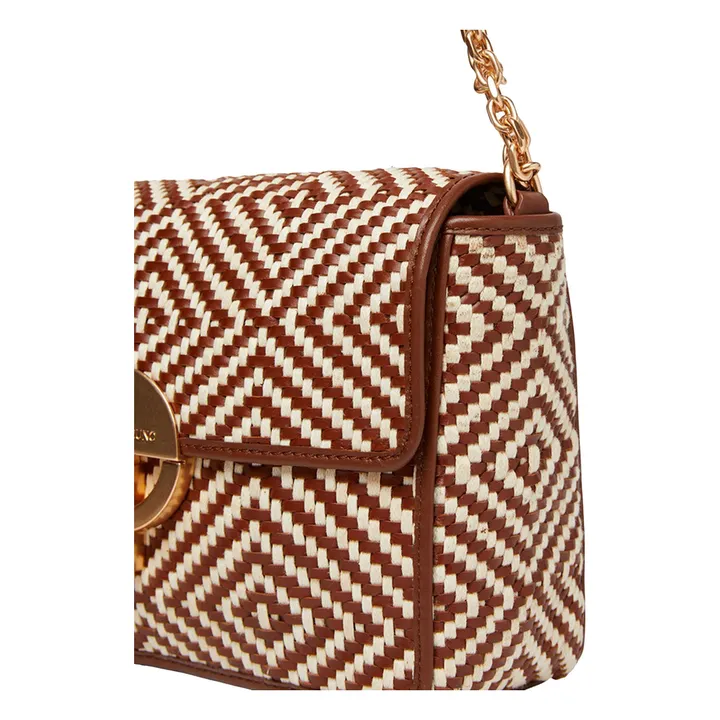 Vanessa Bruno Sac Moon PM Cuir et Coton Tressé | Cognac