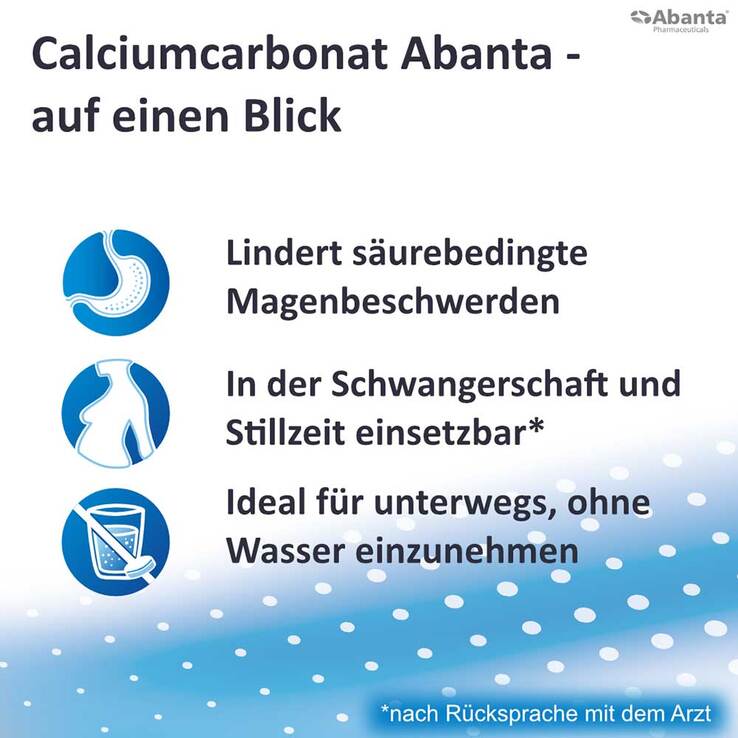 Calciumcarbonat Abanta 500 mg Kautabletten, 100 St