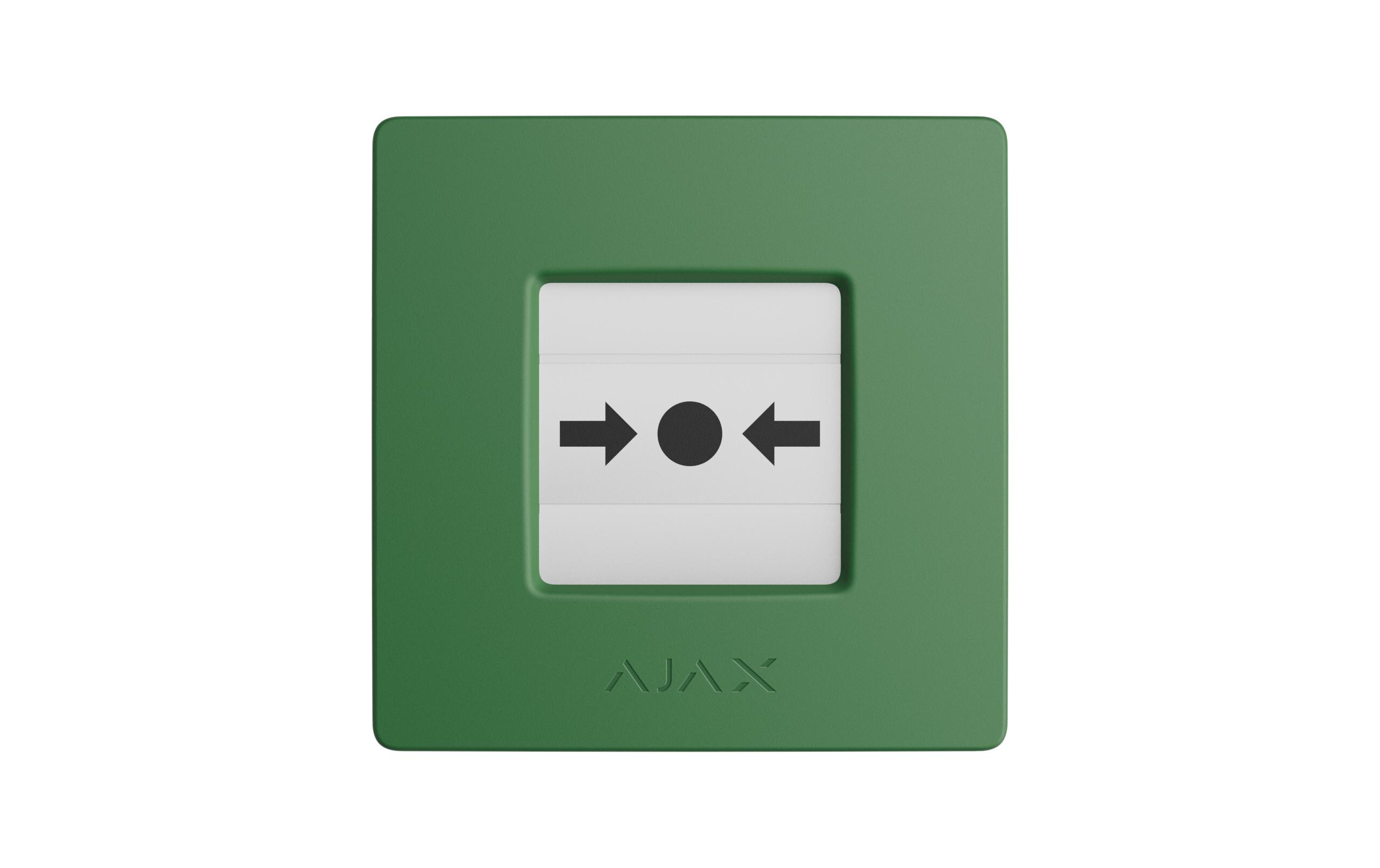 Funk-Taster ManualCallPoint (Green) Jeweller Grün<br>Funk-Druckknopfmelder mit rücksetzbarem Auslöseelement und programmierbaren Szenarien