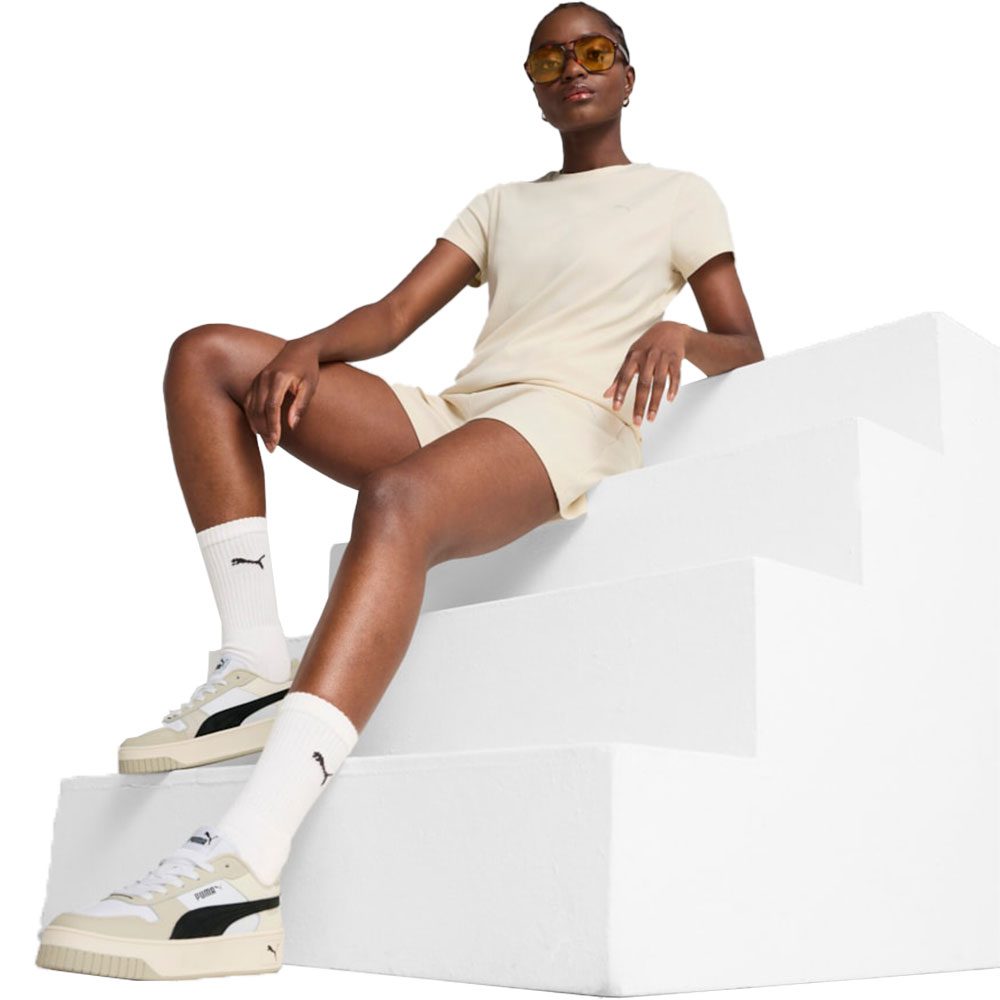 Puma Ess Elevated Rib T-Shirt Damen alpine snow