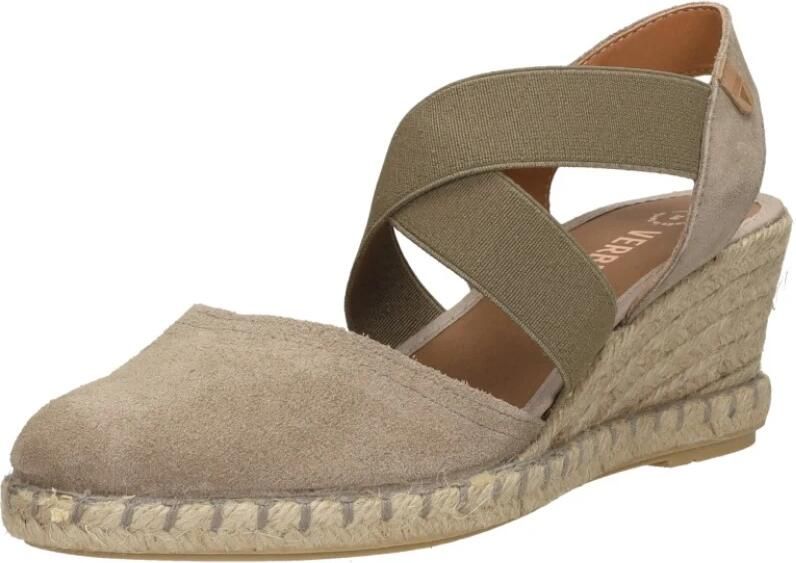 Verbenas Mila Serraje suède espadrilles taupe