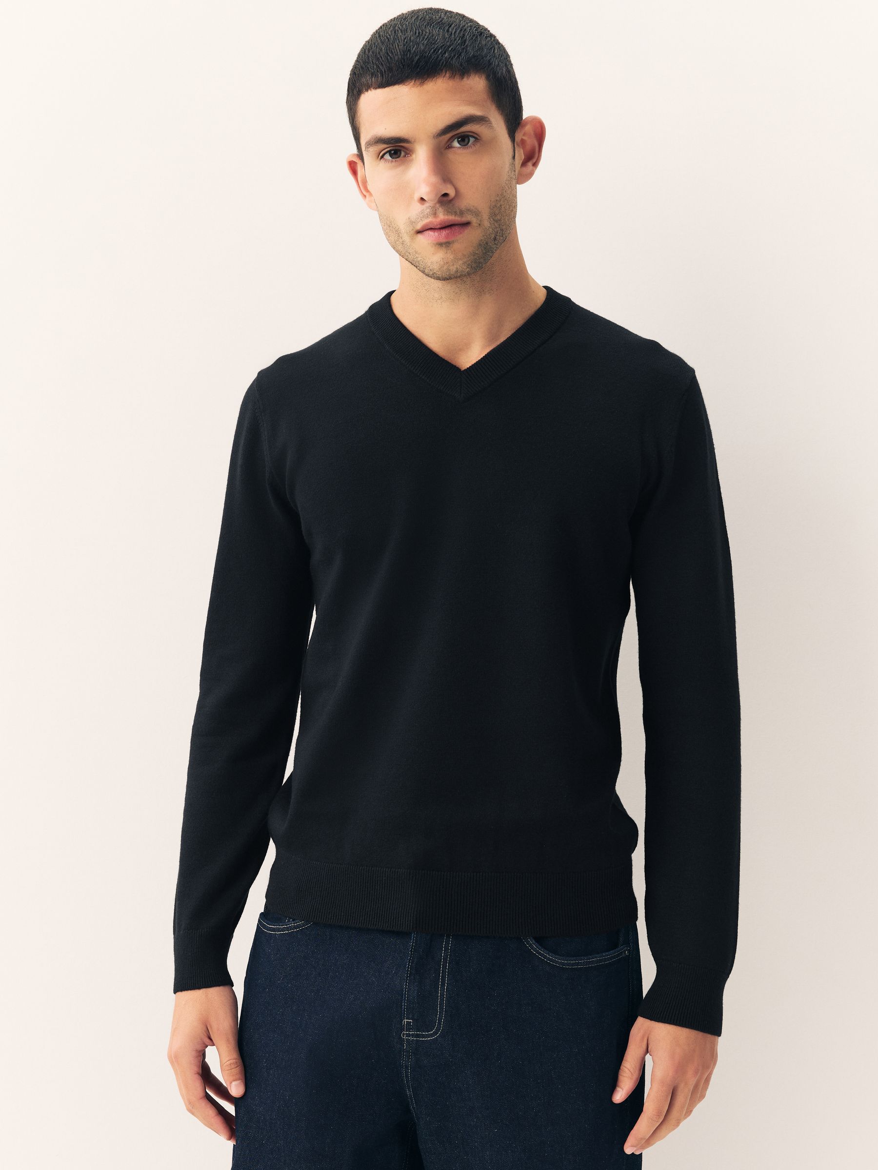 Zwart - Regular Fit Soft Touch V-Neck Jumpers 2 Pack