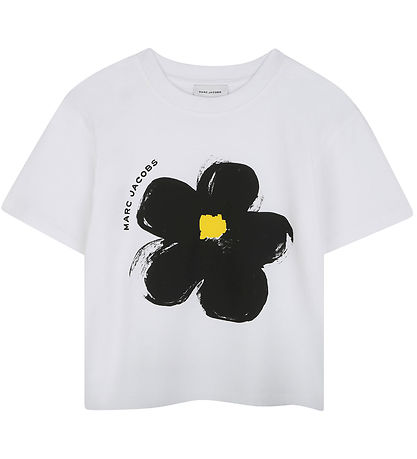 Little Marc Jacobs T-Shirt - Weiß/Schwarz m. Blume