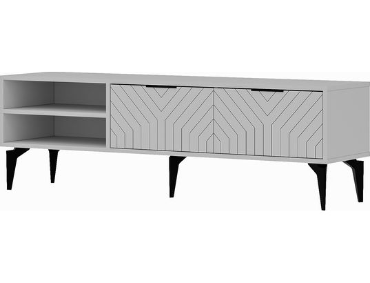 CONCEPT1 - Meuble TV Regina blanc 160 x 29,6 x h50 cm