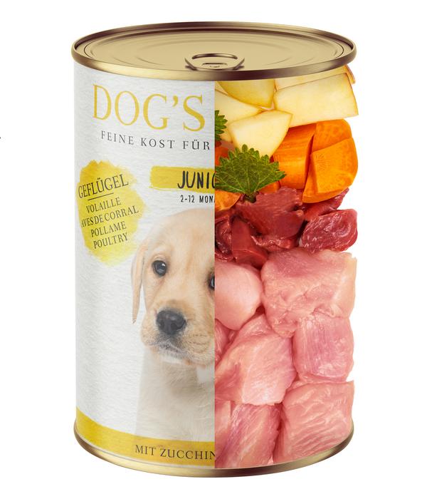 DOG'S LOVE Nassfutter für Hunde Junior, 6 x