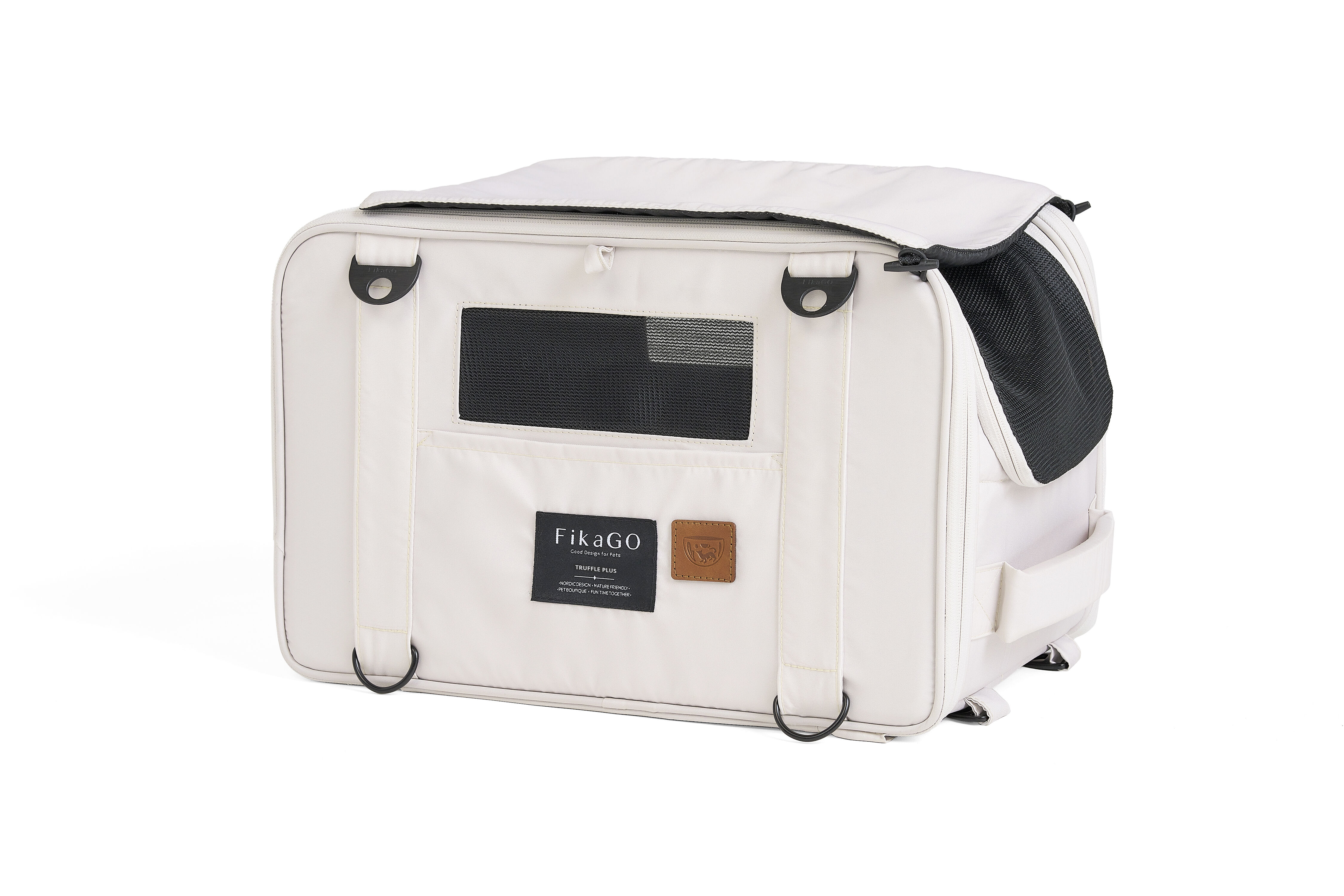 Fikago Truffle - Travel Carrier tot 5 kg- Honden draagtas - Creamy Cloud - 23x43x27 cm